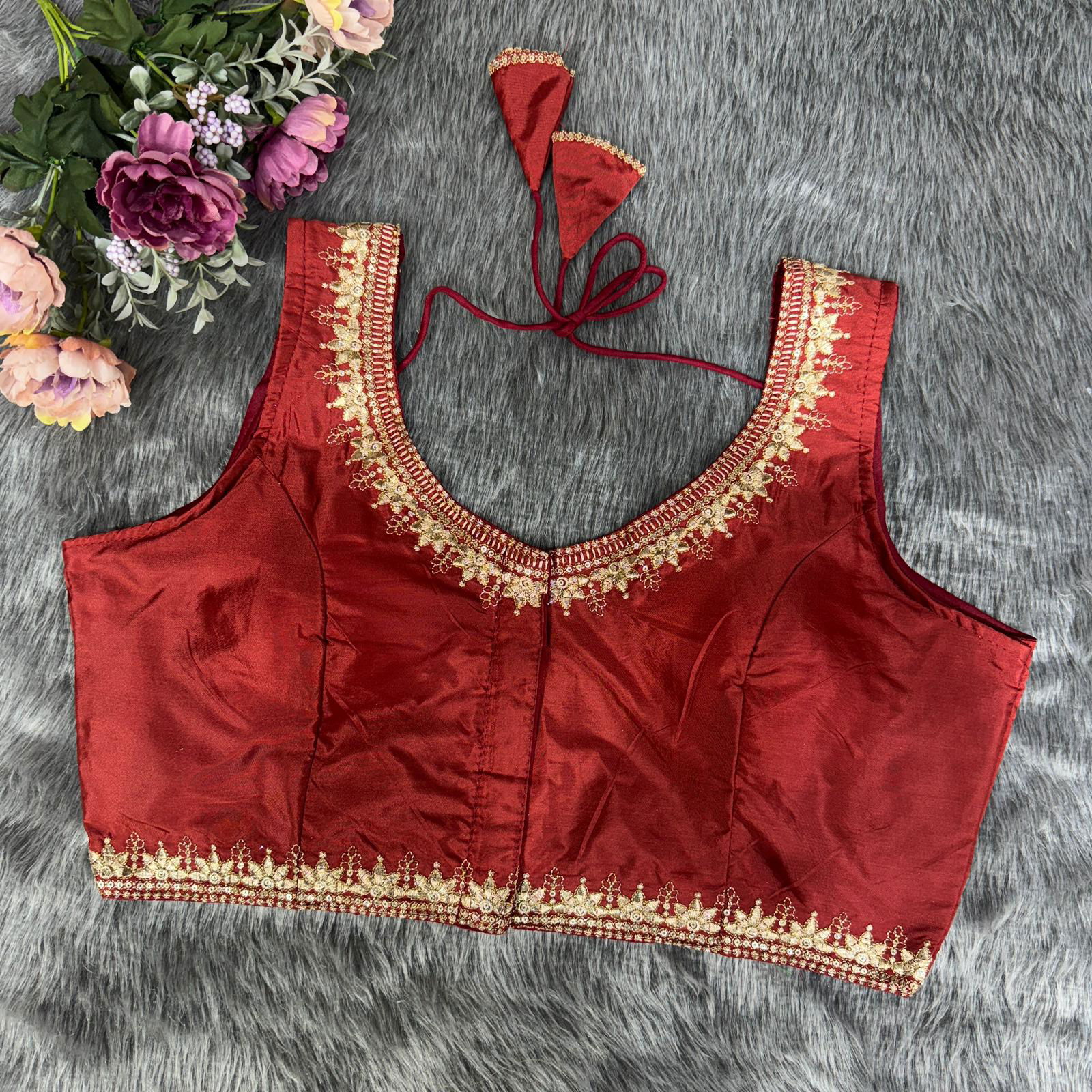 Rk Blouse Embroidery Work Sleeveless Party Wear Blouse Wholesale Market In Surat